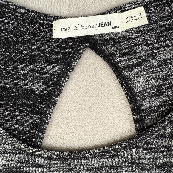 Rag & Bone Top Womens Medium Black Heather Mia Long Sleeve Open Back - Picture 5 of 15